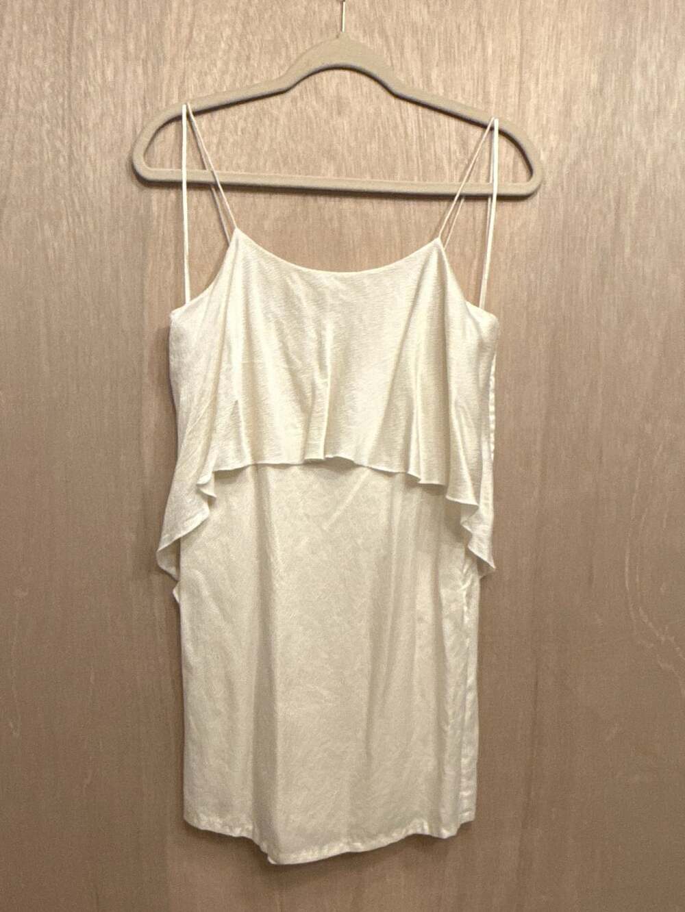 Halston Heritage Silk Overlay Dress Ivory White Size 2